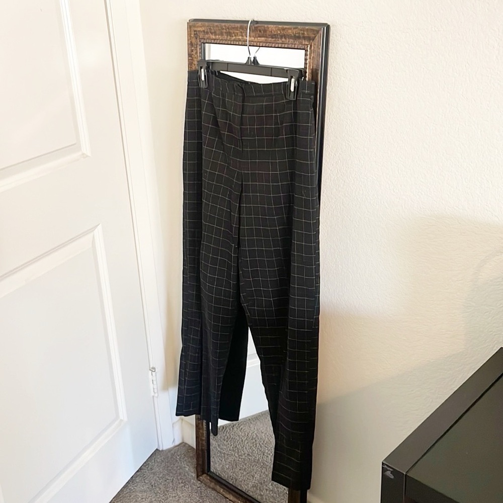 Requirements black plaid trouser pants